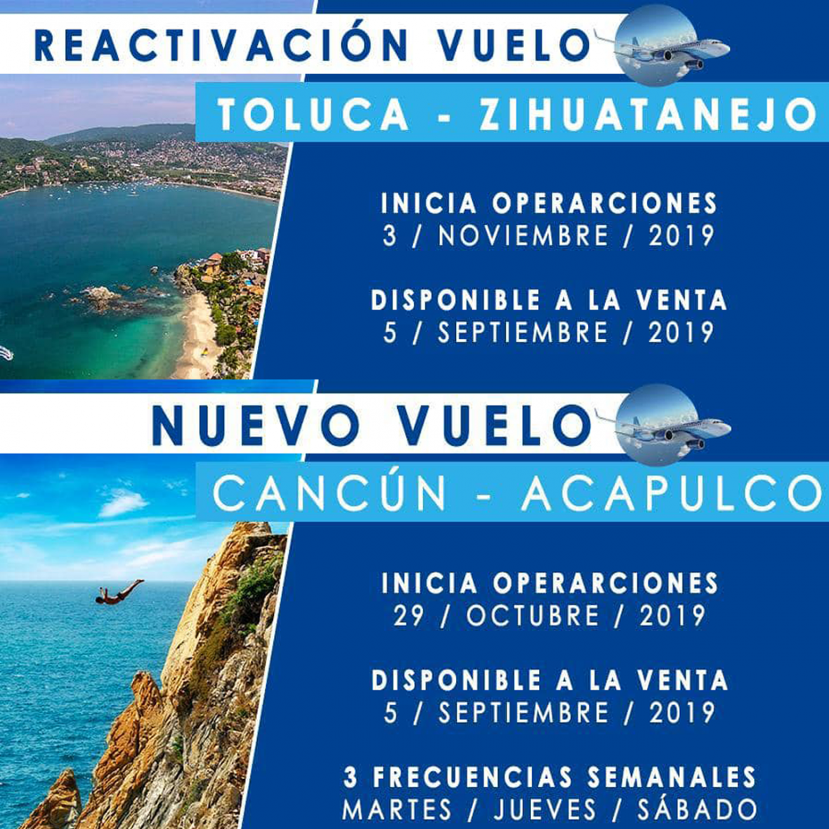 Nuevos vuelos para Guerrero con Interjet